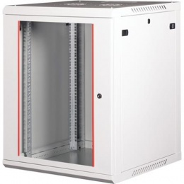 Rack szekrény, fali, 19", 15U, lapraszerelt, LANDE "PROlineB", szürke